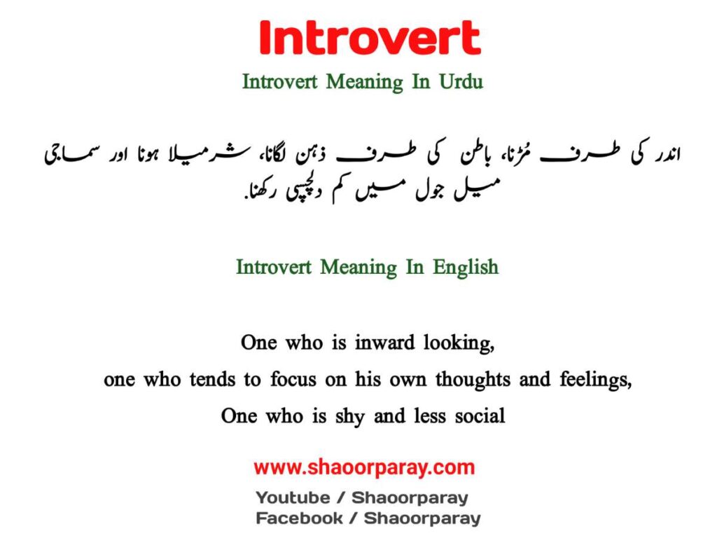 Understanding Introvert Meaning In Urdu Characteristics Benefits And 